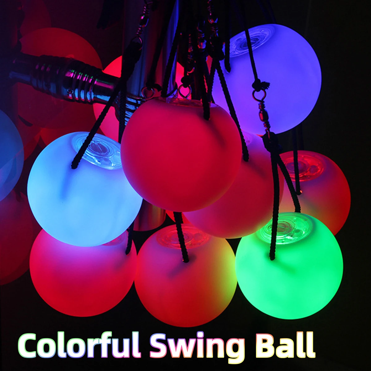 LED Colorful Swing Flash Ball Holiday Decoration Dance Fitness Exercise Halloween Christmas Children S Day Ball Light Toy
