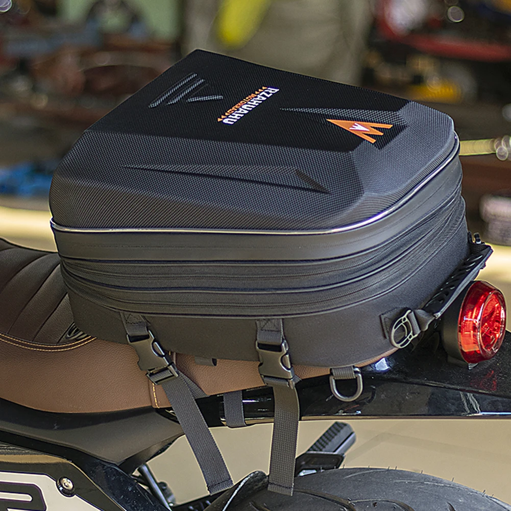 

Motorcycle Seat Bag Multifunctional Rear Seat Storage Bag Expandable Waterproof Large Capacity Anti-slip Motorbike Accessories