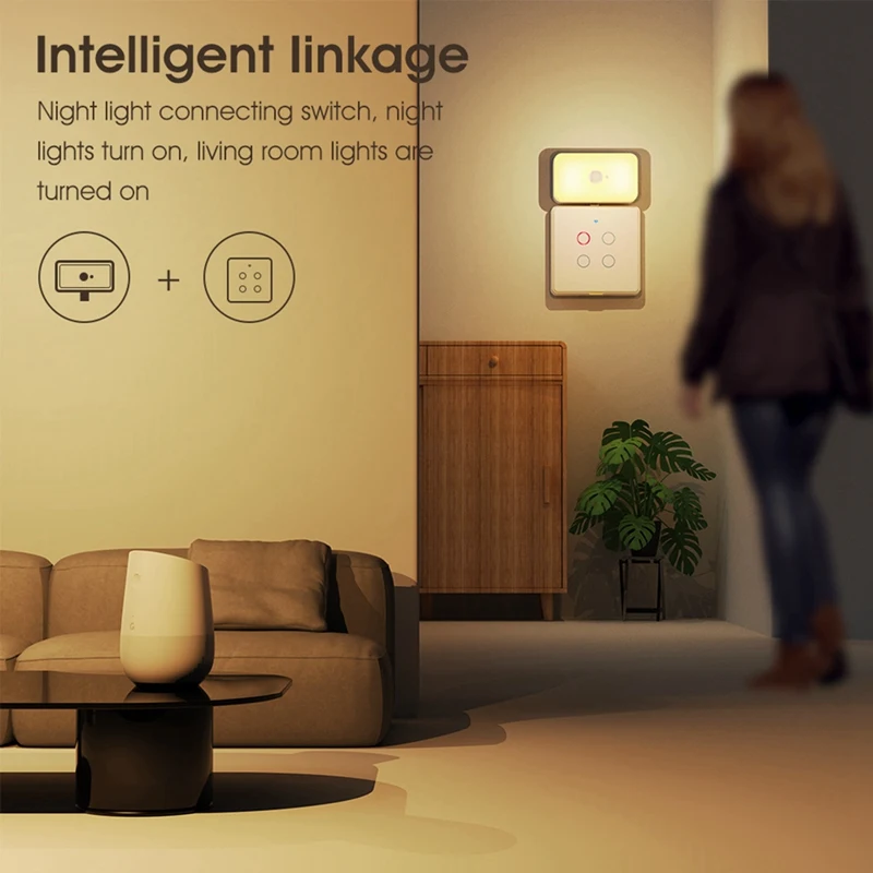 Tuya Wifi Human Motion Detection PIR Sensor Warm White Light Sensor Night Light Smart Home Voice Remote
