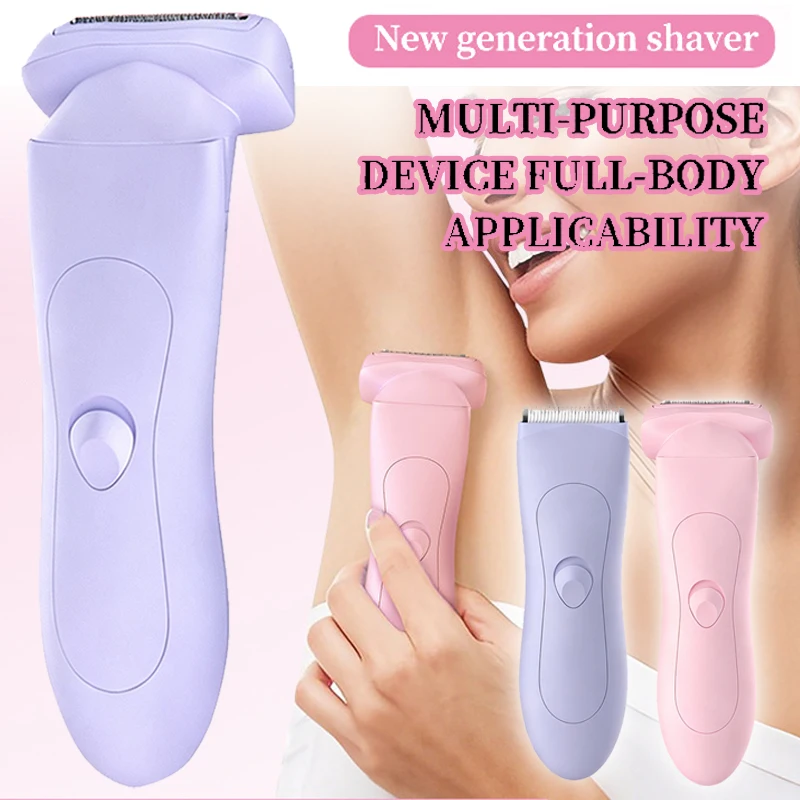 

Женский электрический триммер для волос с двойной головкой, водостойкий душ, безопасная линия бикини, средство для удаления волос на лице, ногах, машина для стрижки волос