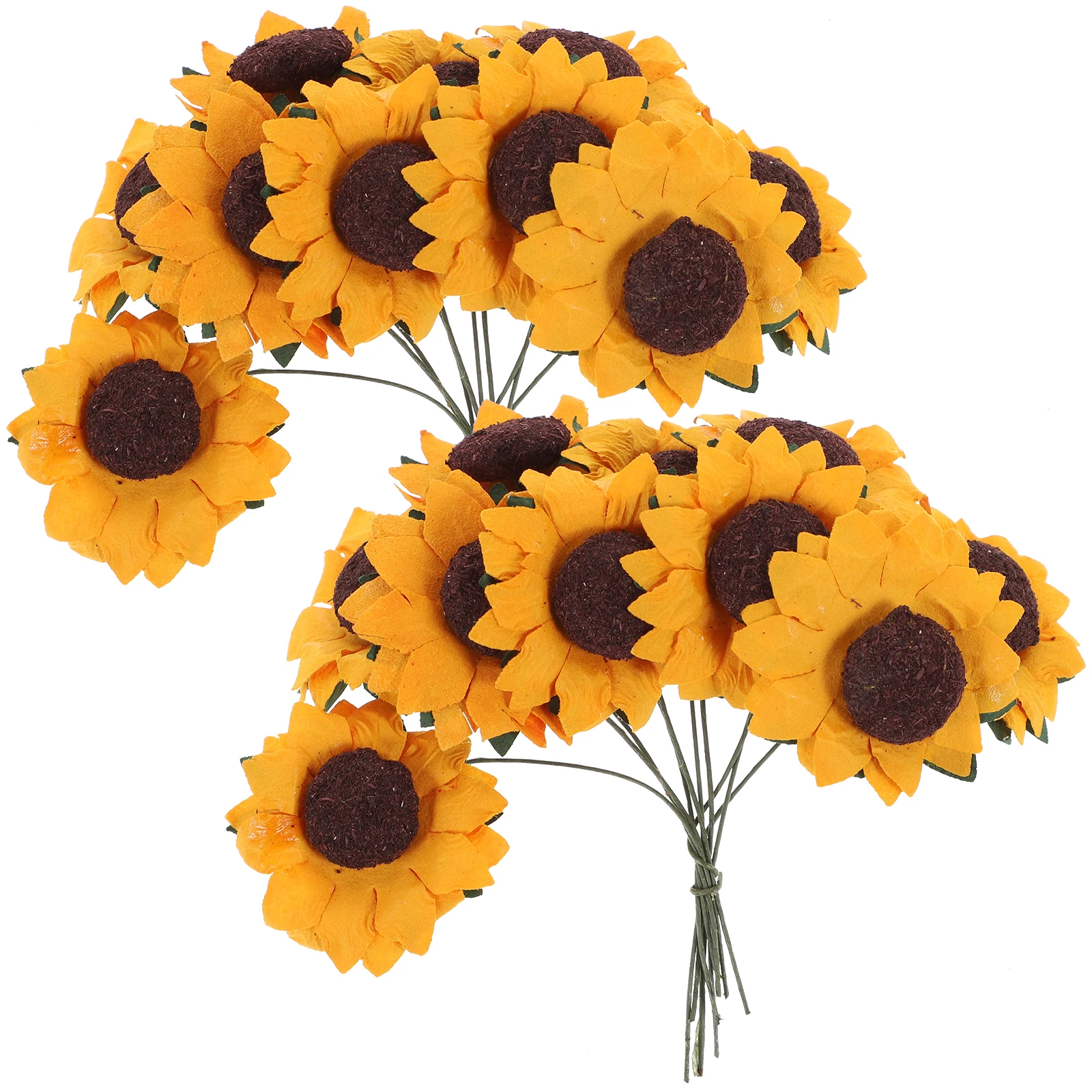 

100 Pcs Simulated Sunflower Artificial Mini Bouquet Heads for Crafts Faux Plant Sunflowers Miniature Winomo Chic Man