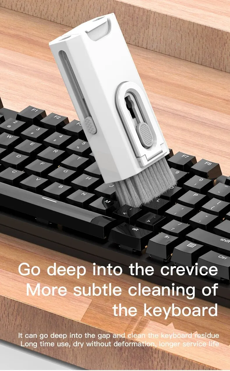 8 IN 1 Cleaning Kit Keyboard Cleaner For AirPods iPhone Cleaning Tools Keycap Puller Set Screen Brush Earphone Cleaning Pen