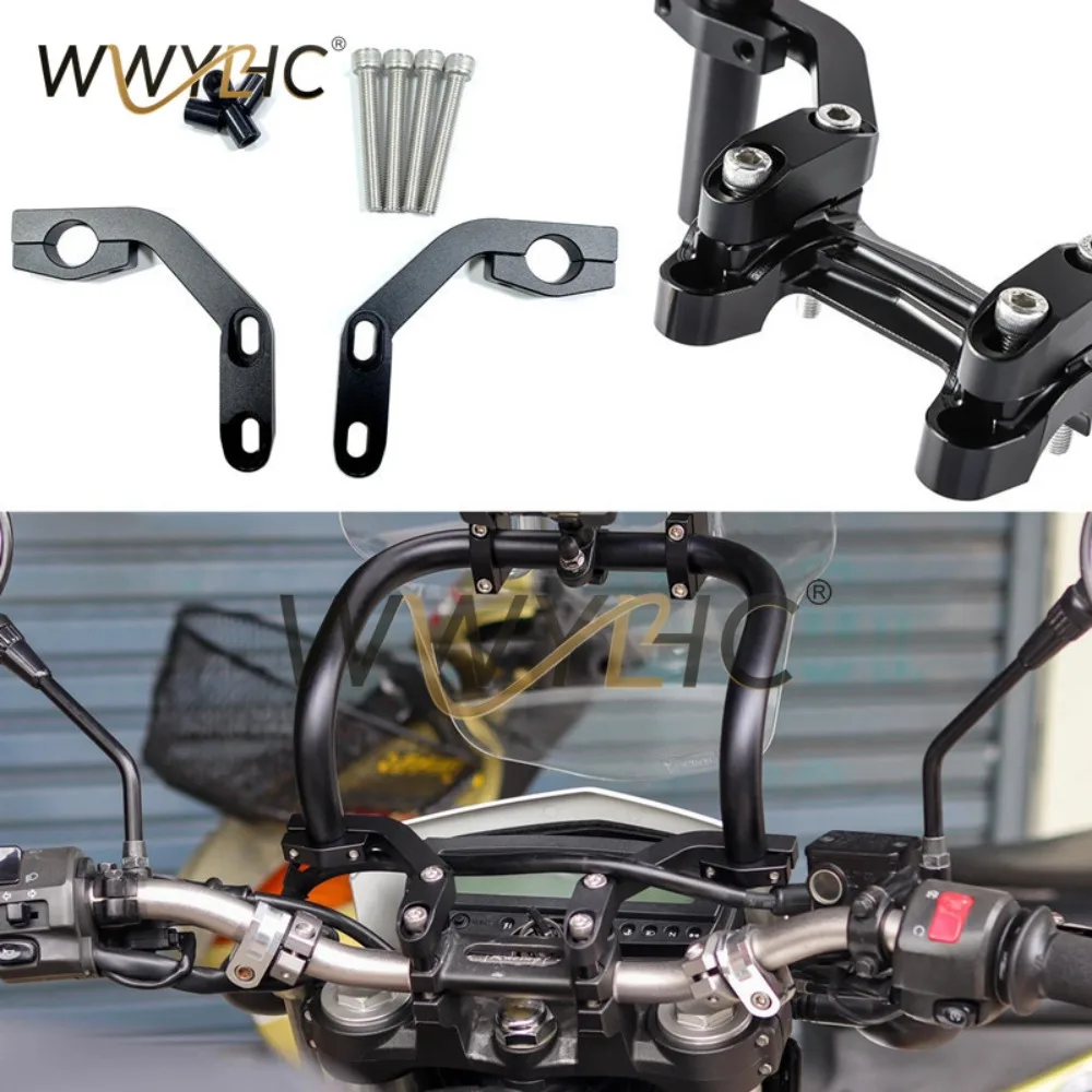 Motorcycle Modification Pressure Code Expansion Aluminum Bracket Front Windshield Mobile Phone Navigation Bracket 22mm Pipe Clip