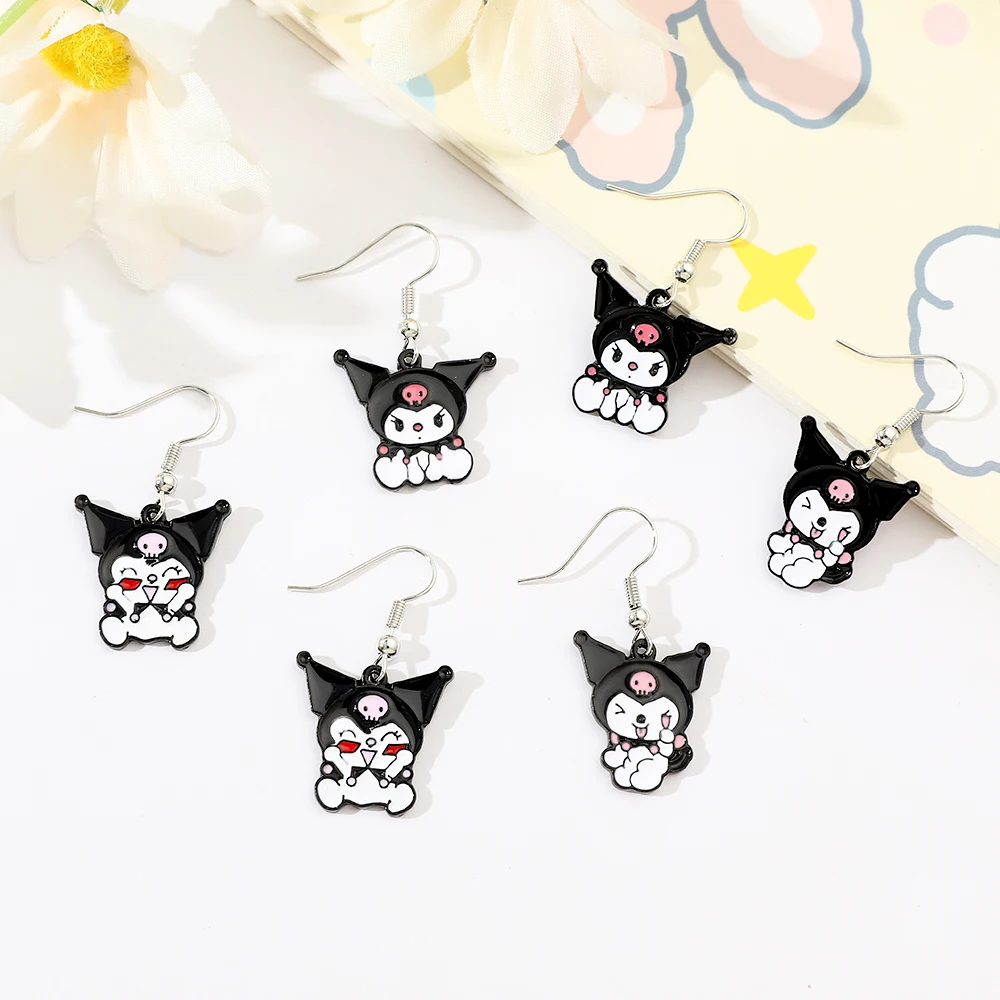 Cute Sanrio Hello Kitty Cartoon Earrings Y2K Sweet Spicy Girl Alloy Earrings Kawai Minimalist Fashion Jewelry Accessories Gift