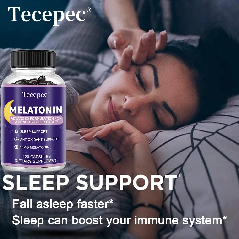 Melatonin Capsules - Relieves Insomnia Antioxidant Healthy Sleep Cycle Supplement 10 Mg Melatonin Fast Deep Sleep