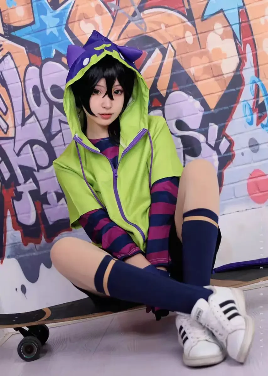 Halloween Verkleedkleding Anime Sk8 De Infinity Miya Chinen Capuchon Cosplay Kostuum Die Jasje Staart Sok Handschoenen Outfits view 3