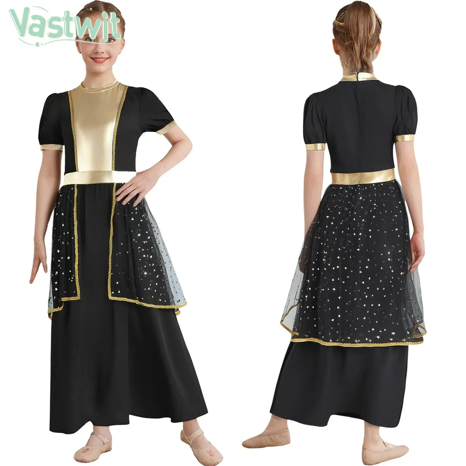 

От 6 до 16 лет для девочек на Хэллоуин, ангел, Греция, богини, костюм для ролевых игр, тюлевое платье с короткими рукавами и металлическими пайетками для церковного хора