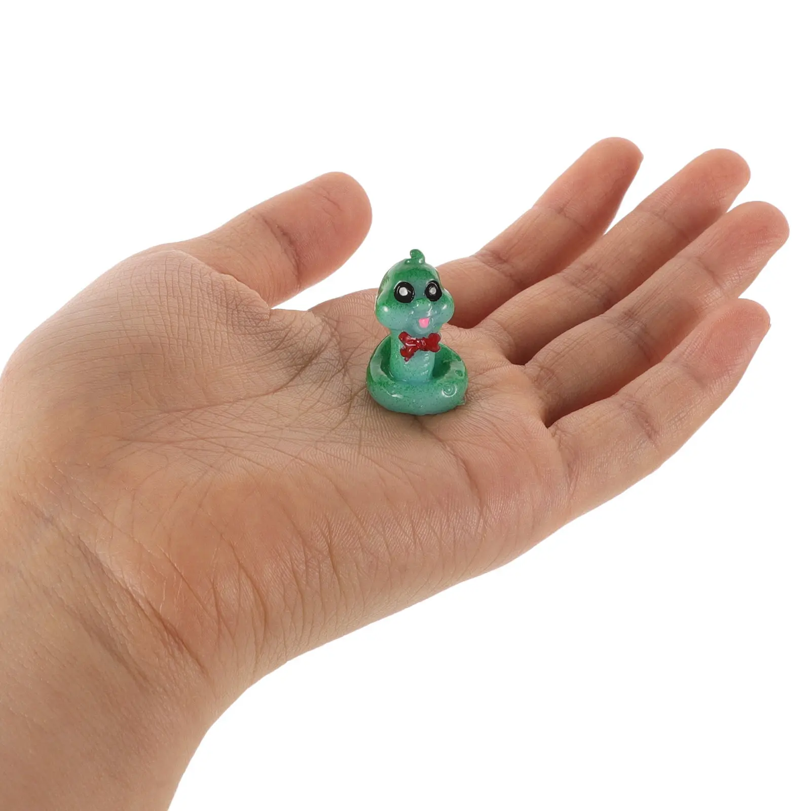 16Pcs Mini Resin Snake Statue Glow in Dark Creative Adorable Cartoon Decor for Miniature Garden Moss Scene Lawn Yard Interior