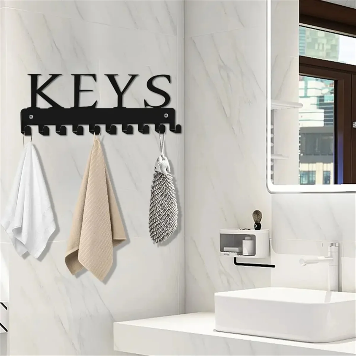 

Key Hooks for Wall Key Hanger Iron Art Key Chain Holder Wall Mounted Key Holder Key Organizer for Entryway Hallway Keys
