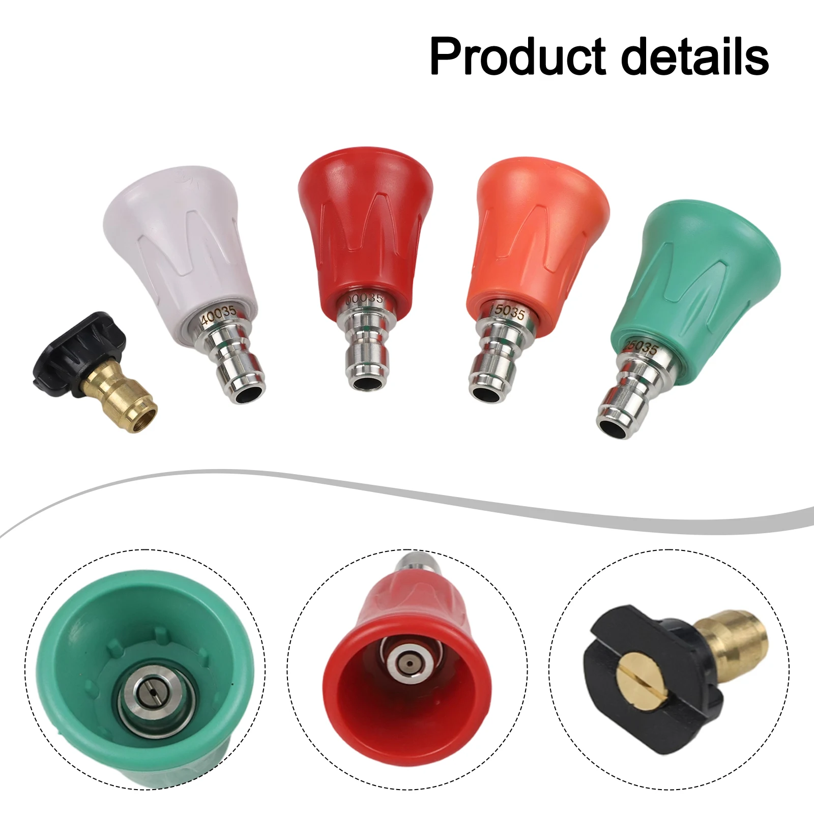Color-Coded Nozzles Quick Connect Nozzles Horn-Shaped Design Quick-Connect Compatibility For Commercial Use Pressure Washer
