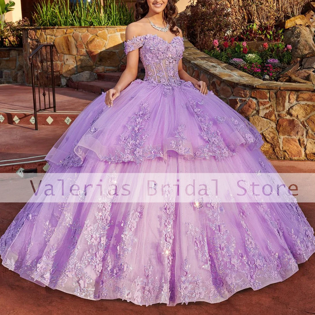 

Luxurty Purple Quinceanera Dresses Sweet 16 Dress Vestidos De 15 Quinceañera Appliques Beads Princess Ball Gown Birthday Gowns