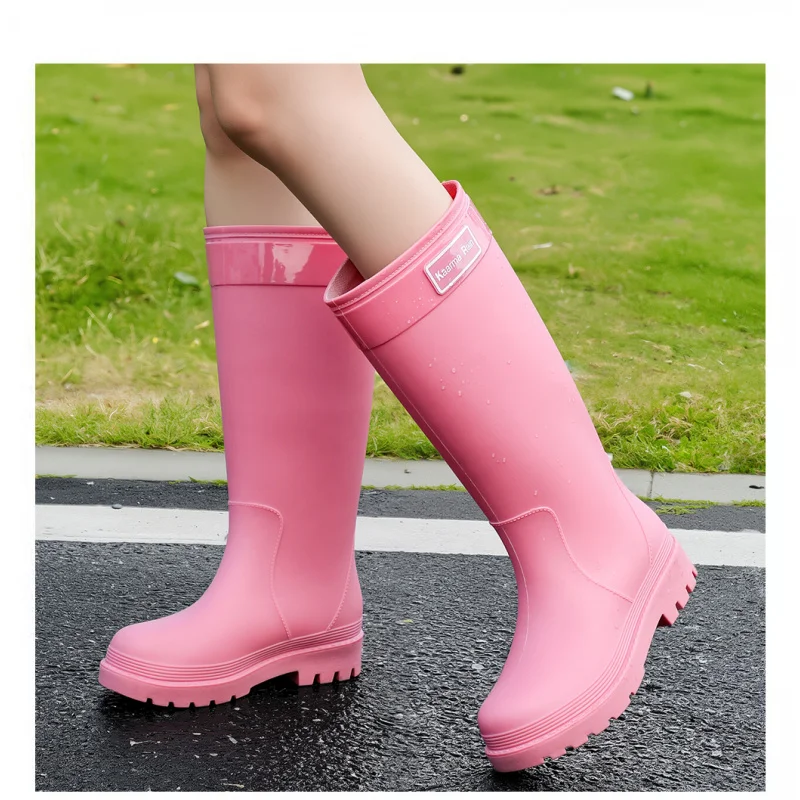 

New style women's rain boots, fashionable high-top, large size, casual women's shoes, water-resistant slip-resistant rain shoes