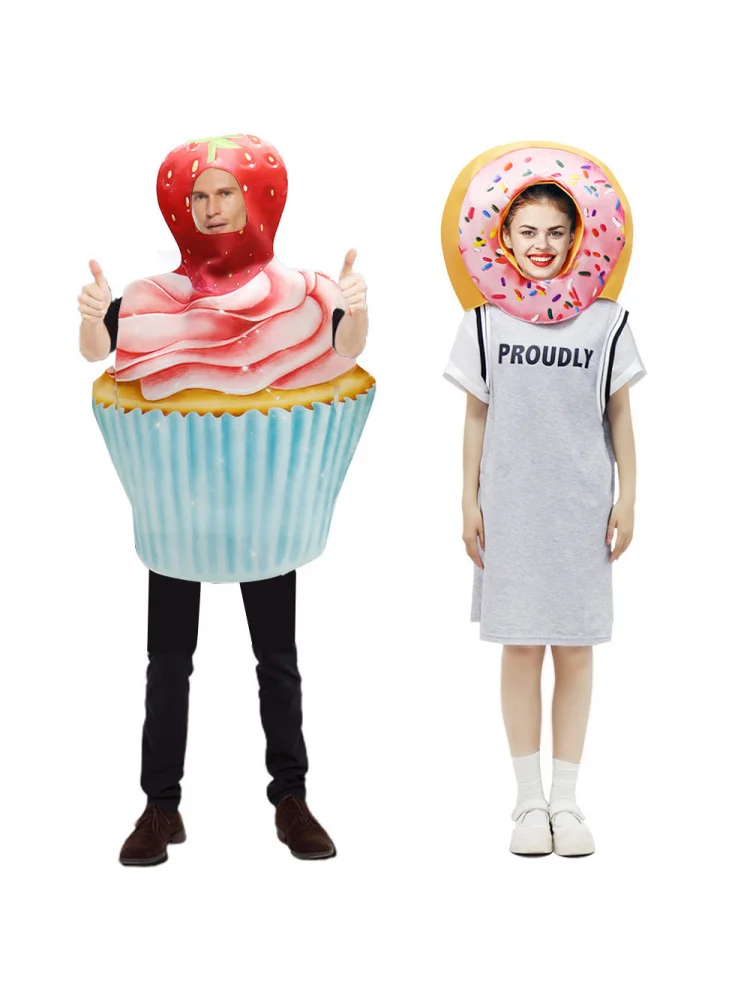 Acórios de Festa de loween: Headset de Donut, Props de Bolo de Morango, Fsias de Comida Enaçadas para Performance...