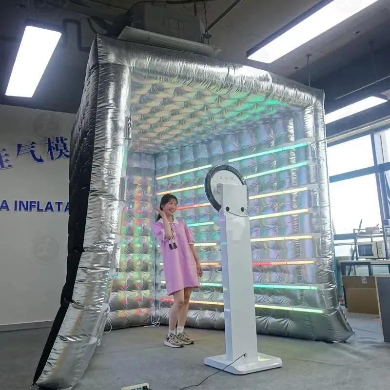 Inflatable Photo Booth Portable LED Light Up Wedding Party Event Tent Backdrop Stand Case For Sale