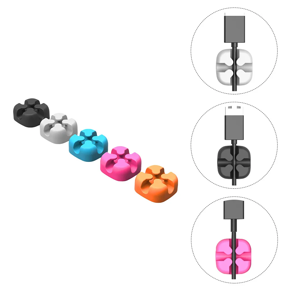 

10Pcs Desktop Cable Winders Premium Material Cord Holder Clips Protect Cables from Damage Simple to Use No Extra Tools Needed