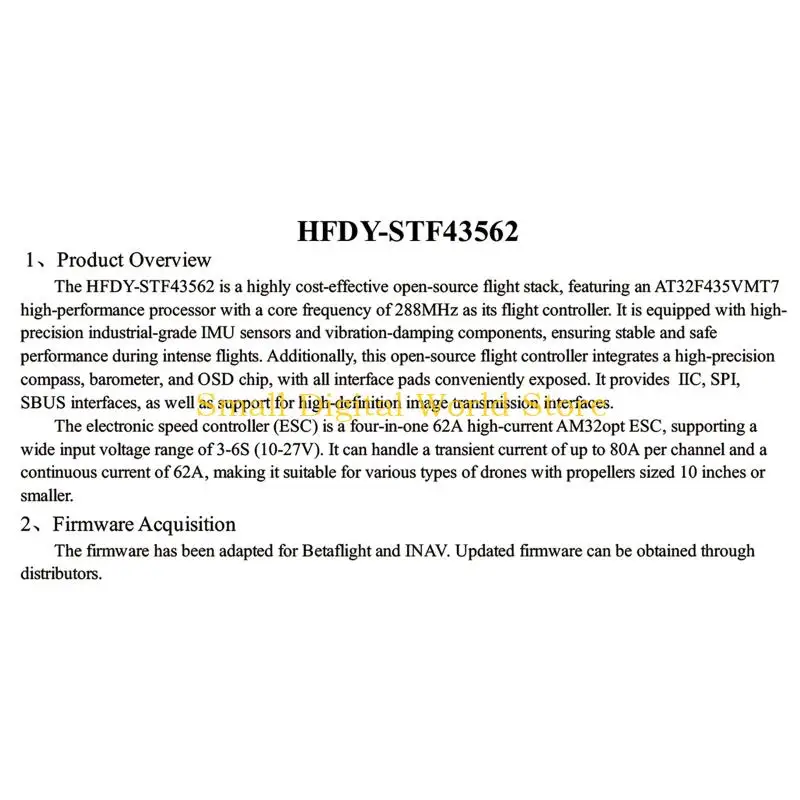 77UB Efficient AT32F435VMT7 Piloting Flight Controller Set For Racing Up To 6S Input