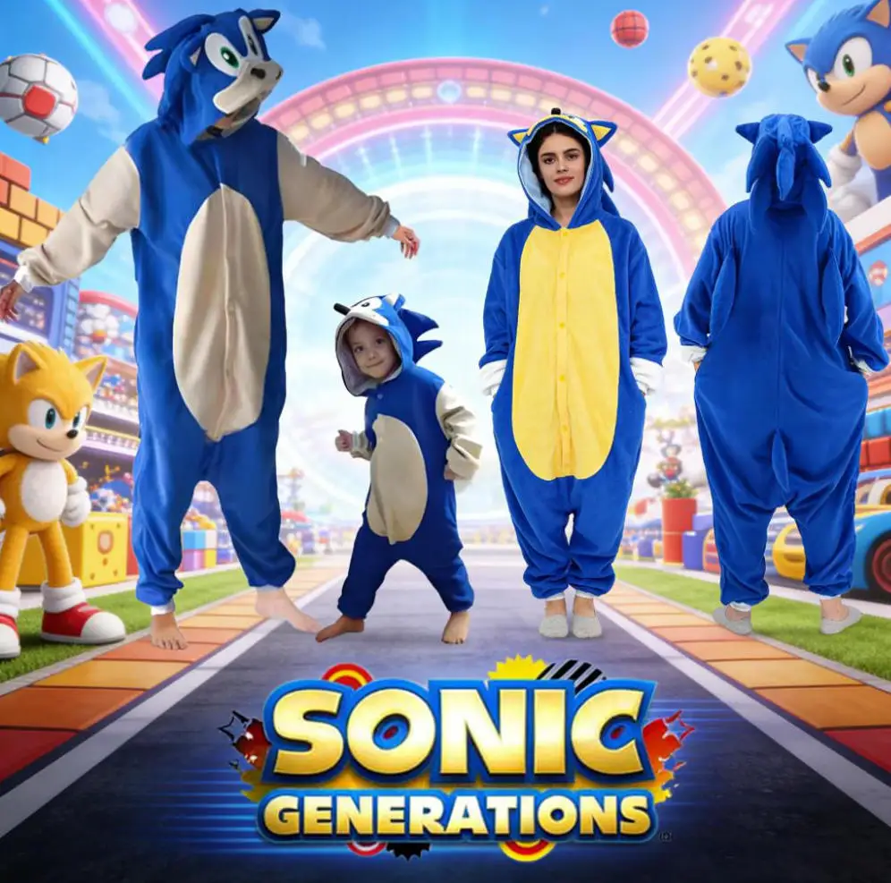 

Adult Cartoon Jumpsuit Sonic Cosplay Costume Shadow the Hedgehog Tails Knuckles TheEchidna Amy Rose Home Outfit Valentine's Gift