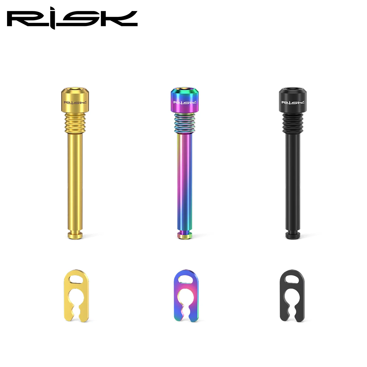 RISK 2 pcs Bicycle Hydraulic Disc Brake Bolt For Shimano Pad MTB Bike M4x26.5 Titanium Alloy Plug Threaded Hydraulic Pad Lining