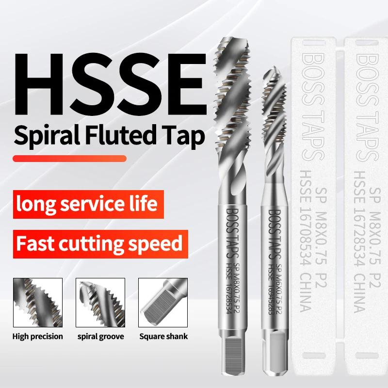 BOSS TAPS HSSE-M35 JIS Standard Spiral Fluted Tap M10 M11 M12 M13 M14 M15 M16 M18 M20 M22 Machine Screw Fine Thread Taps