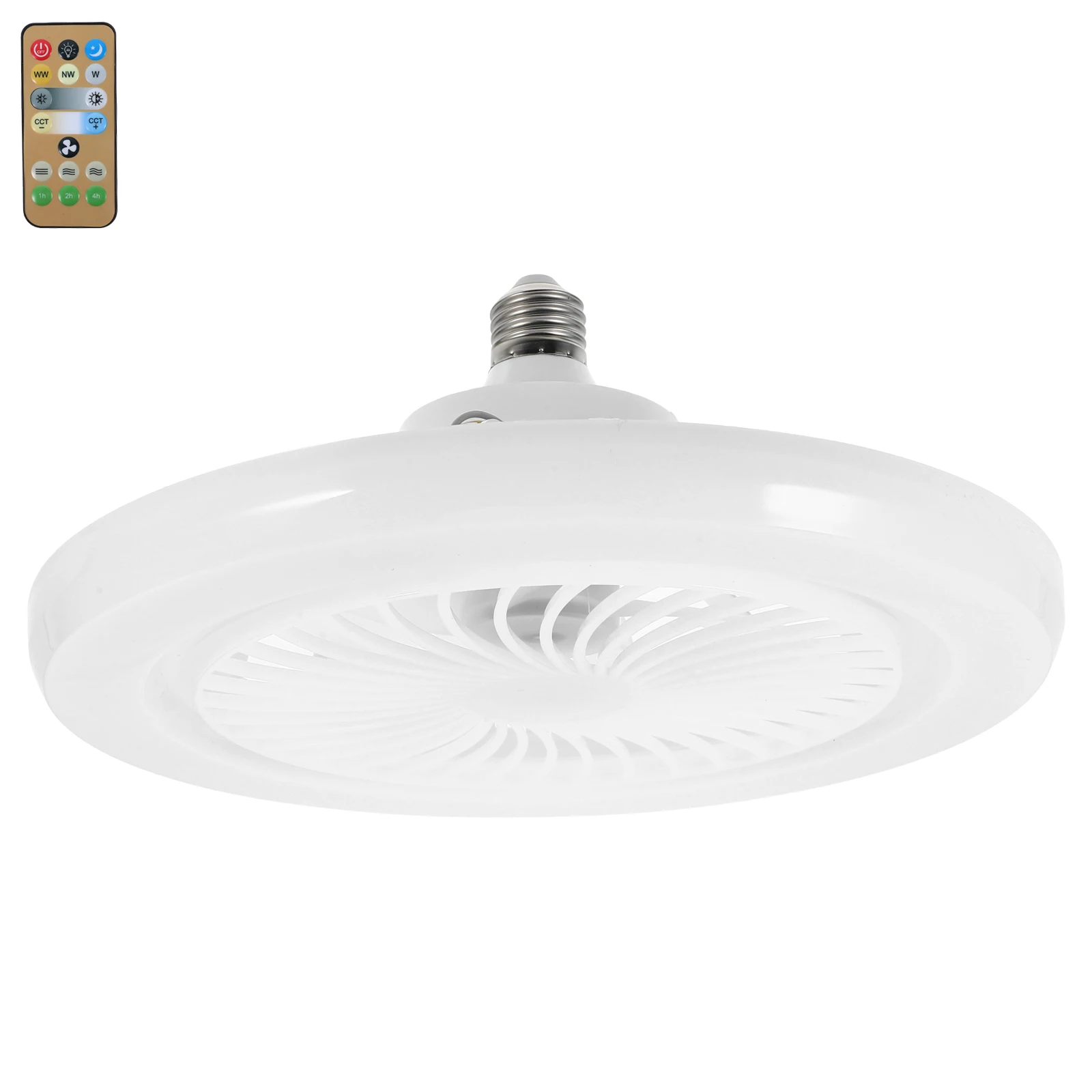 

Small E27 Screw LED Bulb Quiet Compact Remote Control Adjustable Brightness Bedroom Dining Room Hallway Ceiling