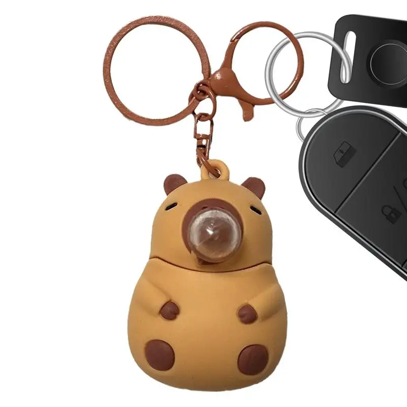 Capybara Bag Charm With Bubble Squeeze Stretchy Toy Silicone Squeeze Fidget Toys Cartoon Hands Exercising Fidget Toys Stretching