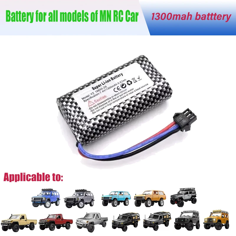 3000mAh 7.4V Large Capacity Lithium Battery Accessories MN82 MN82S MN99S MN168 MN128 MN78 RC Lipo Accessories Battery Charger