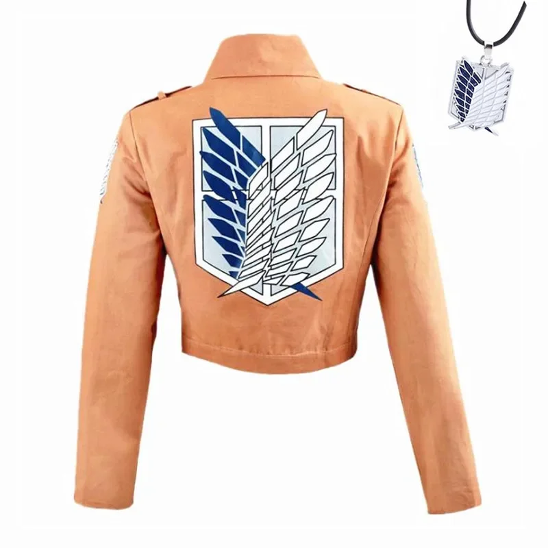 Anime Movie Giant Yellow Jacket Kostium z nadrukiem Skrzydła Wolności Płaszcz Halloween Cosplay Kostiumy męskie i żeńskie