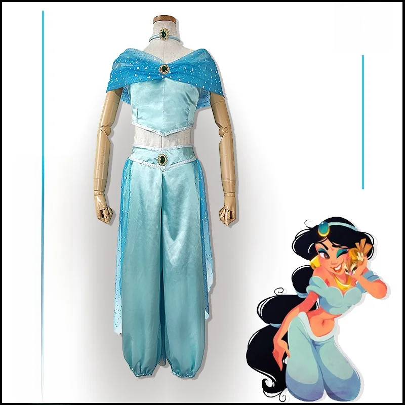 

Adult Cosplay Princ Jasmine Costume Dis You Aladdin Lamp loween Performance Clothes Traditional Chinese Ethnic Stage Ou...