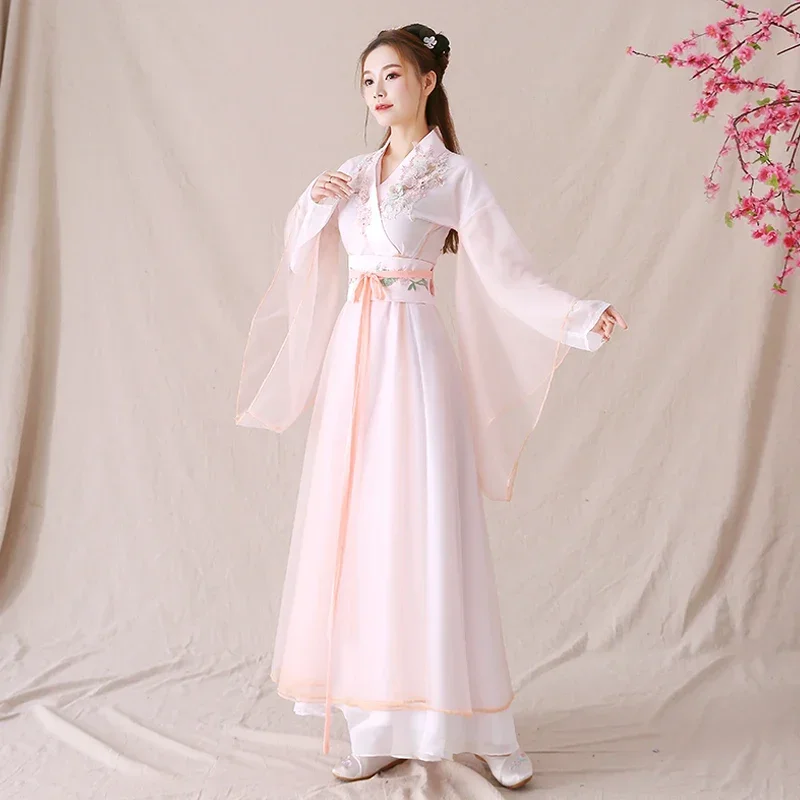 Costume da performance di danza tradizionale cinese Hanfu da donna, costume da principessa Han, abiti da fata della dinastia Tang orientale