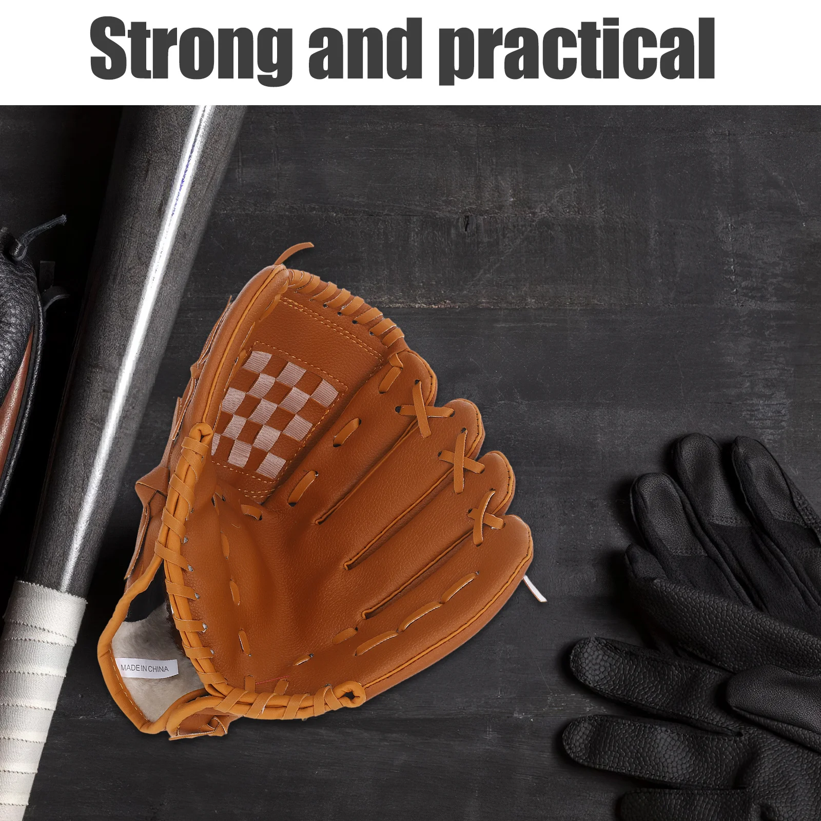 1Pcs 10.5 Inch Thicken Infield Pitcher Baseball Gloves Softball Sports Training Durable Flexible PU PVC Beginner Friendly Yellow