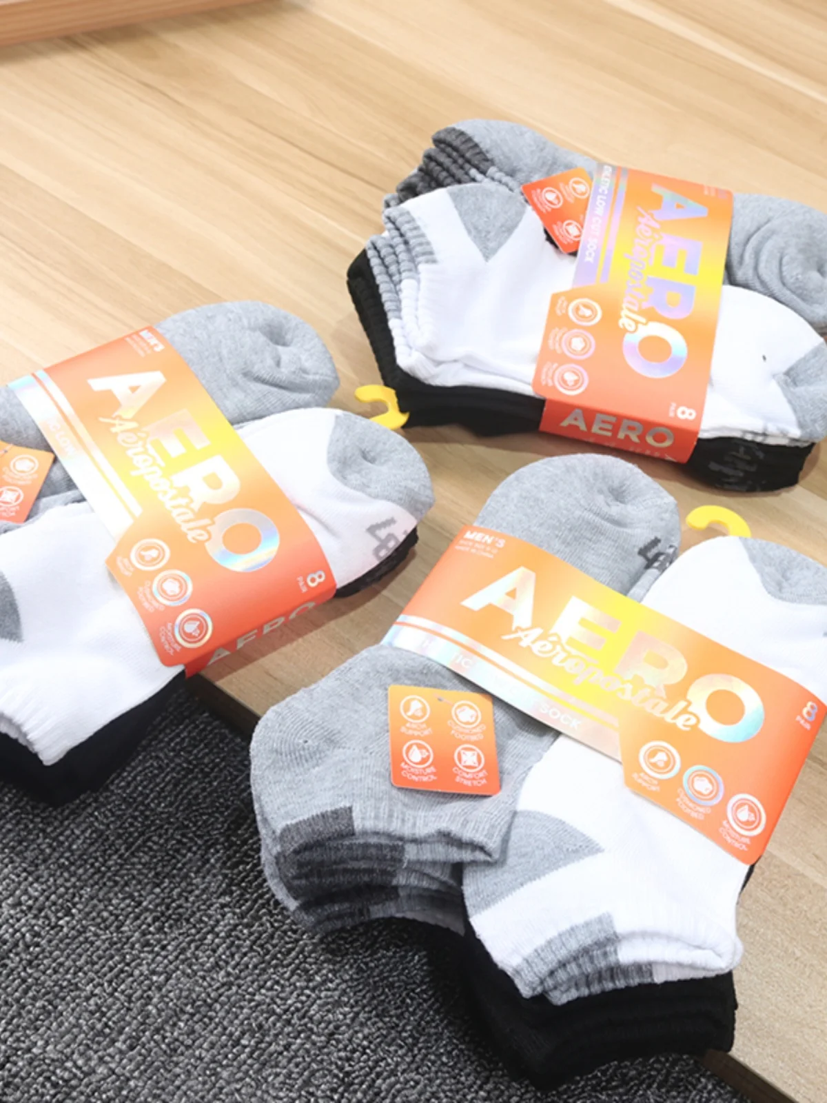 Men's Sport Socks Breathable Elastic Cotton Loop Bottom Short Tube Socks Absorb Sweat Comfortable Spring Season Regular Thick...