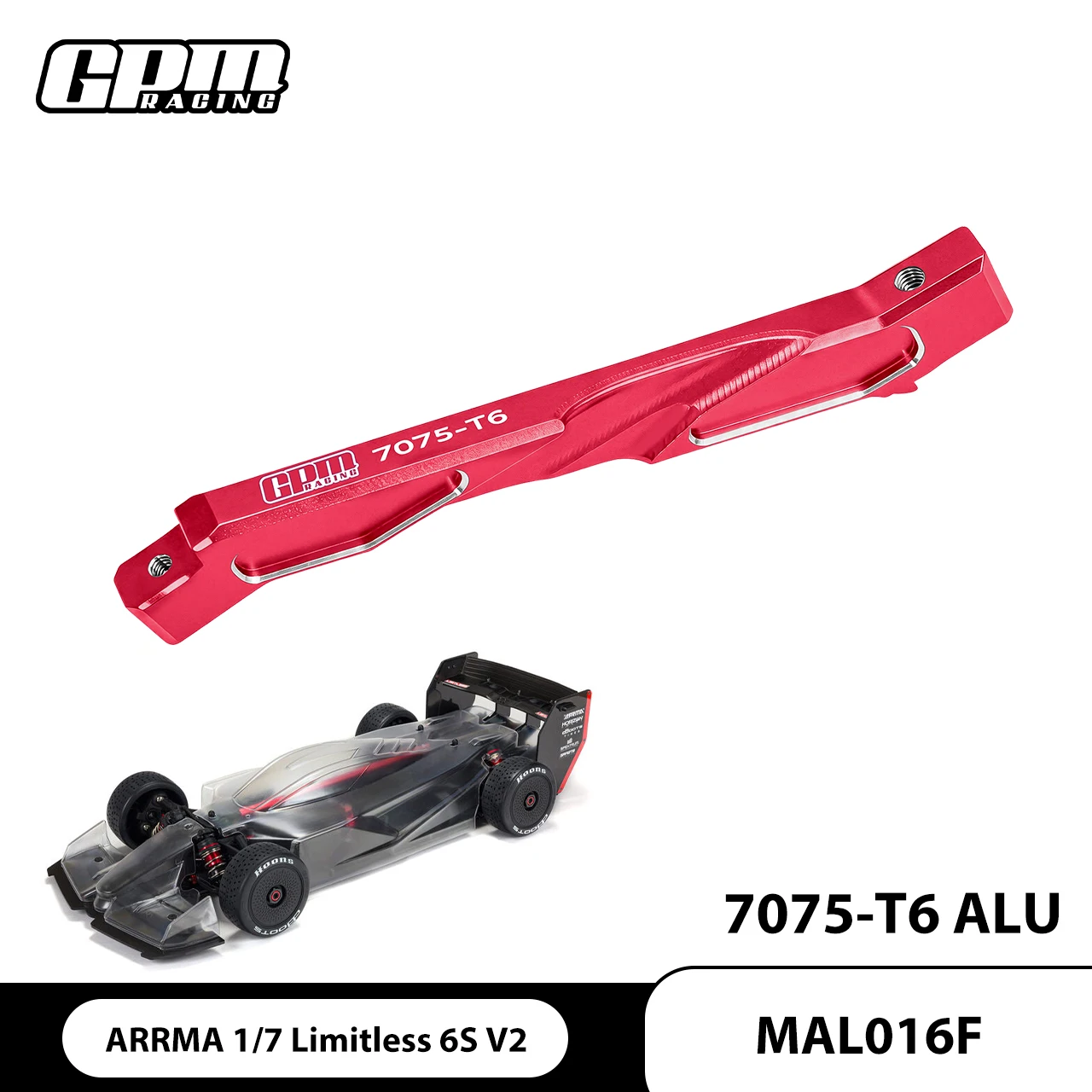 

GPM Alloy 7075 Front Chassis Brace For ARRMA 1/7 Limitless V2 Speed ARA320662