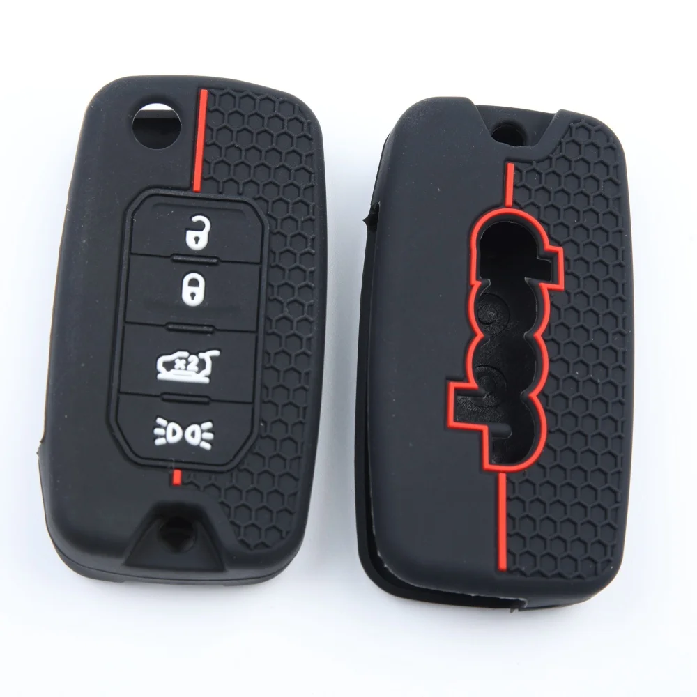 For Jeep Cherokee Compass S Renegade Grand Commander Silicone Car Remote Key Case FOB for Dodge Journey Challenger Jcuv Charger