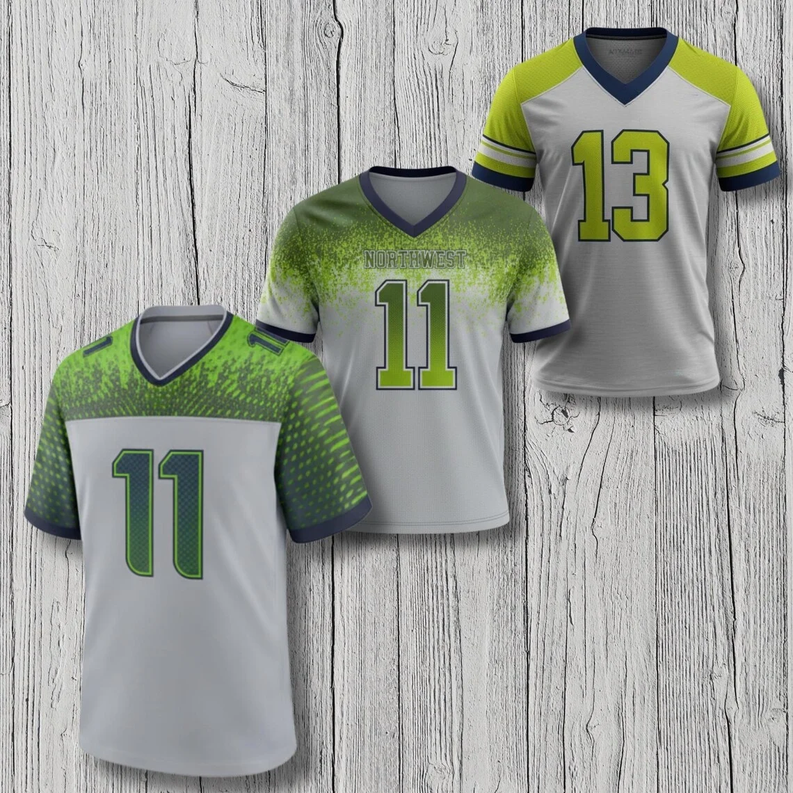 Custom Football V Neck Jersey Shirt All Over Print Sublimation Tee Unisex Personalized Number Name Tops Gift