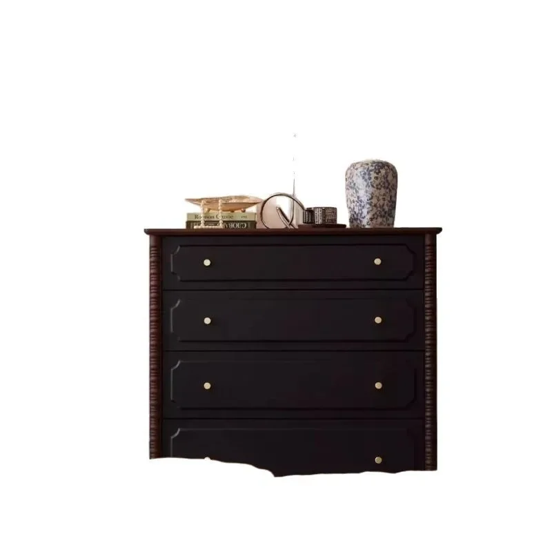 

New French retro solid wood four-chest cabinet, American living room drawer, bedroom bedside locker