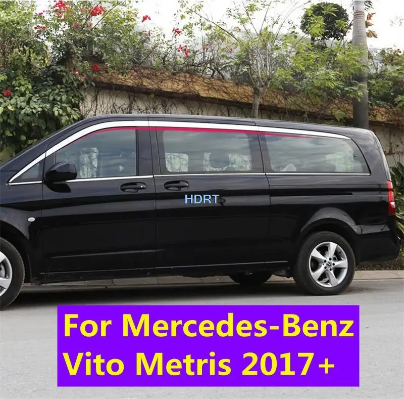 Side Window Deflectors For Mercedes-Benz Vito Metris 2017-2022 Car Styling Weathershields Door Visor ABS Chrome Sun Rain Guards