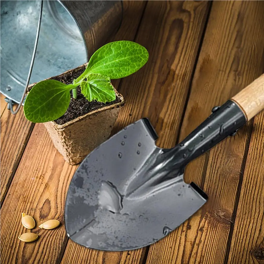 Imagem -05 - Mini d Wood Handle Digging Shovel Pás Trowel Impermeável Rustproof Garden Scoop Superfície Revestida para a Praia Grande