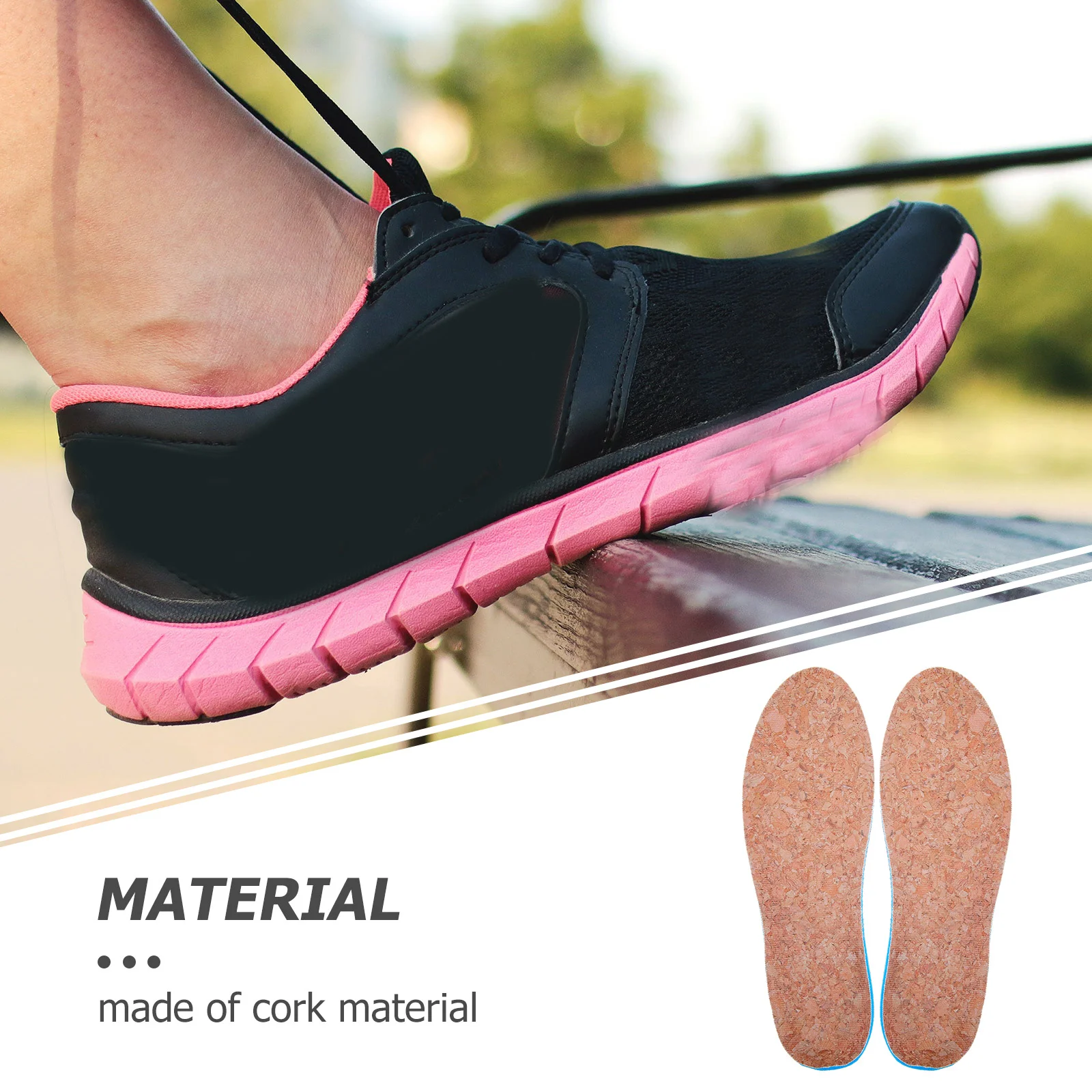 Cork Insole Height Increase Cushion Absorb Sweat Invisible Insoles Increasing Shoes Inner Heightening