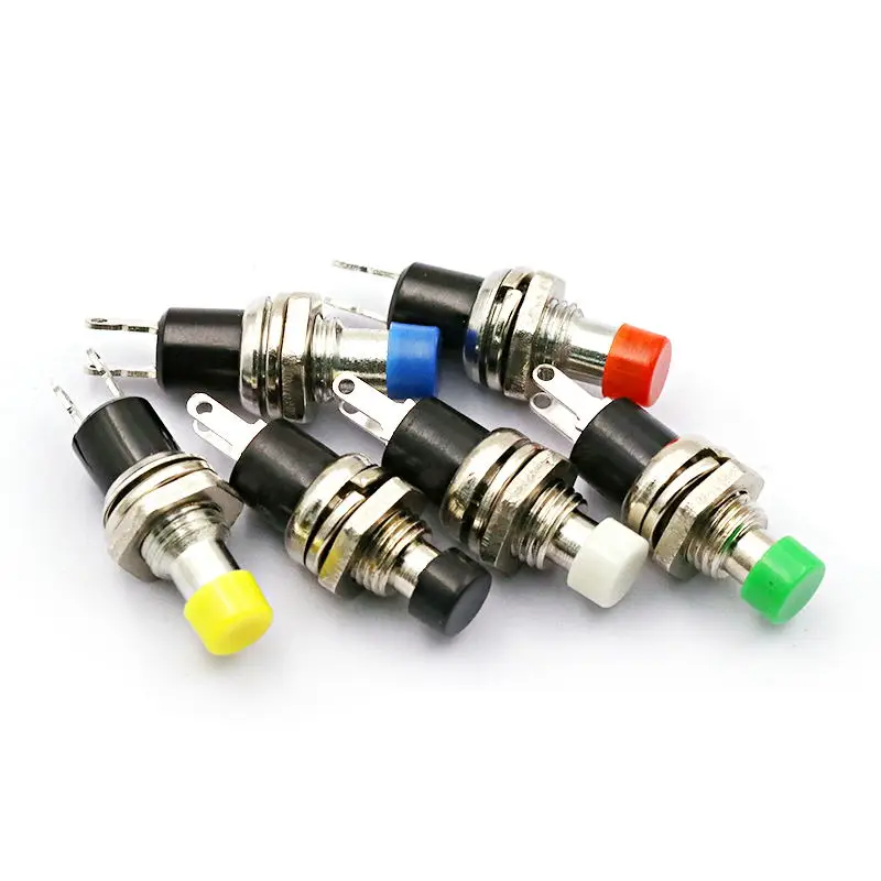 5PCS Mini Round Momentary Push Button Switch Press The Self-Reset 7mm Red Yellow Green Blue Black White