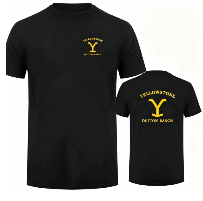 2026 Men Black Western Ranch Style Graphic T Shirt Vintage Cowboy Theme Chest Print O-neck Short Sleeve Casual Tees For Men