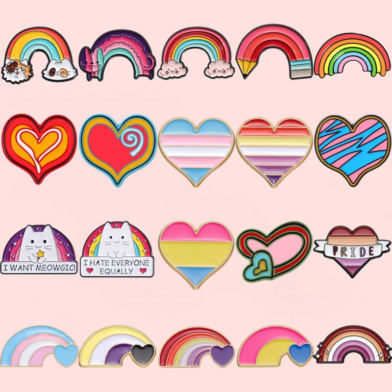 دبابيس المينا المخصصة على شكل سحب قوس قزح ، بروش علم الفخر ، بروش فن الحب ، المثليات والمثليات ومخنثين ، مجوهرات برمز مخصص