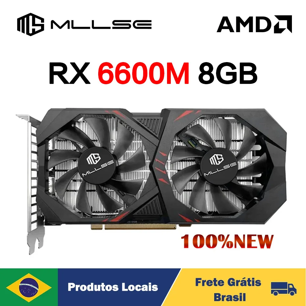 MLLSE AMD RX 6600M 8GB Video Card GPU GDDR6 128Bit 7nm Placa De Video Heat Pipes Version Support Desktop CPU rx6600m 8gb