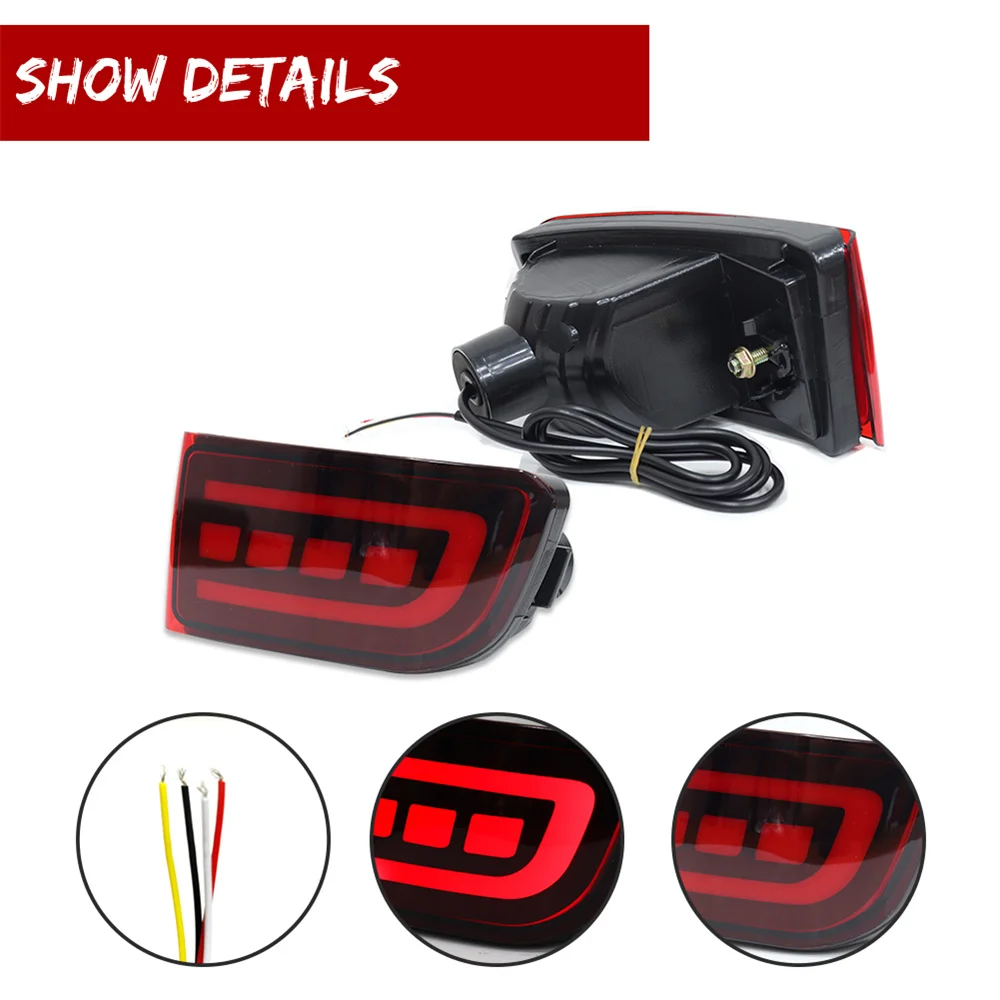 Red LED Rear Bumper Reflector Tail Lights W/Sequential Turn Signal For Toyota 4Runner 2003-2005 Land Cruiser Prado120 2002-2009
