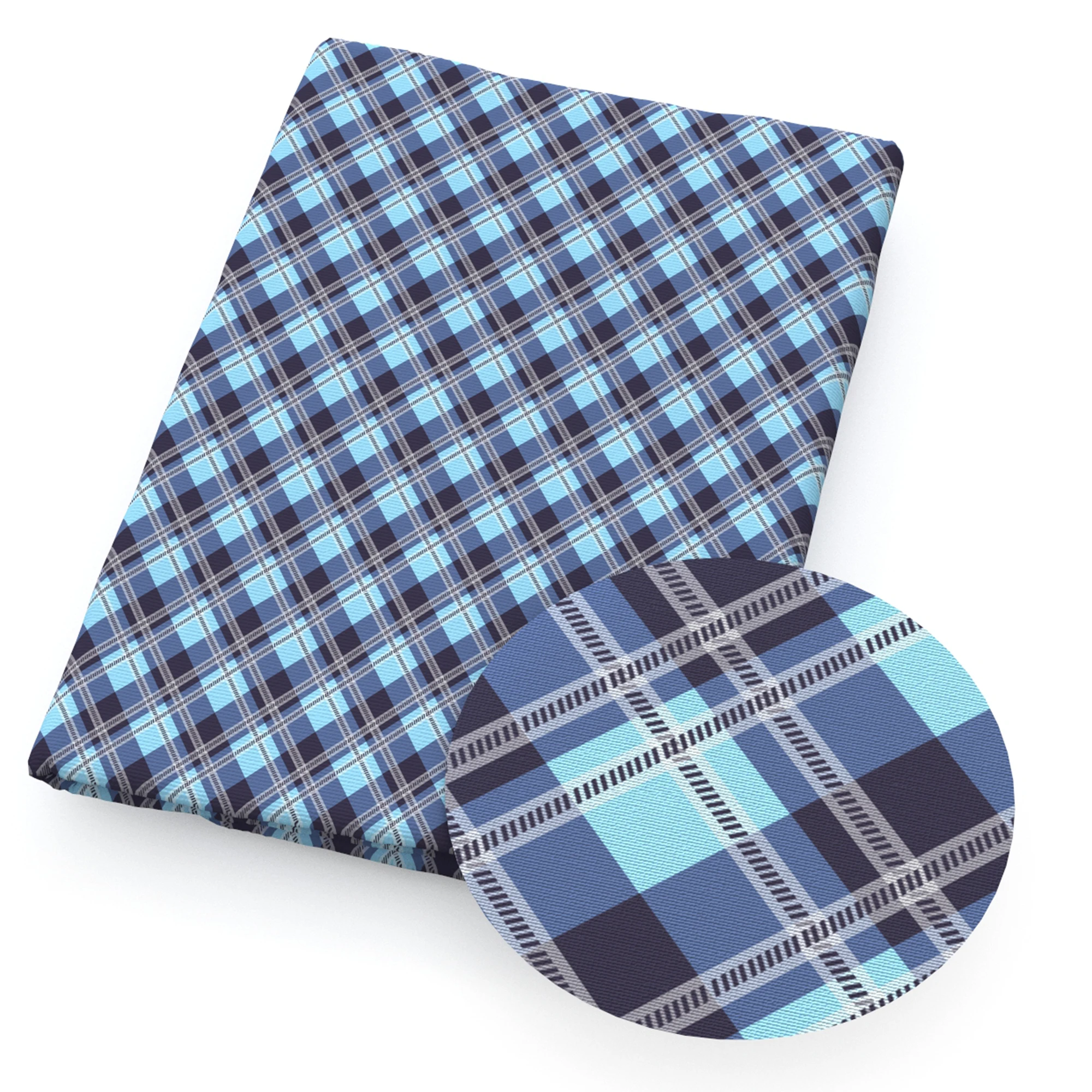 50*145cm Snow Plaid Polyester Cotton Fabric Grid Printed Bow-knot Cartoon DIY Patchwork for Cloth Making Puppet Garment Tissue