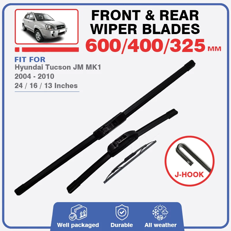 Front Rear Wiper Blades For Hyundai Tucson JM 2004 - 2010 Windscreen Windshield Window Car Accessories 2005 2006 2007 2008 2009