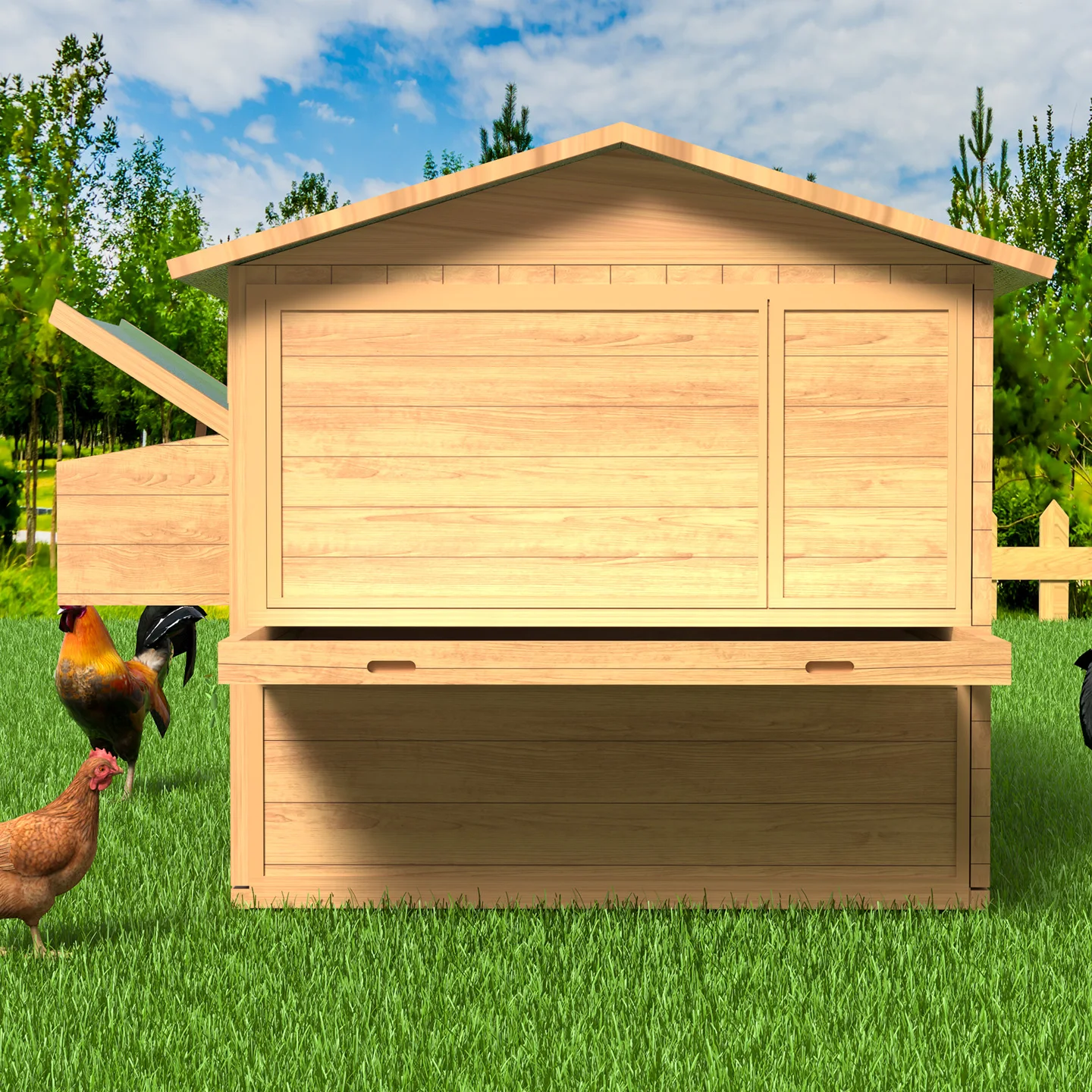 Wooden Waterproof Large Outdoor Chicken Home China Prefabricated Portable Cheap Chicken Coop