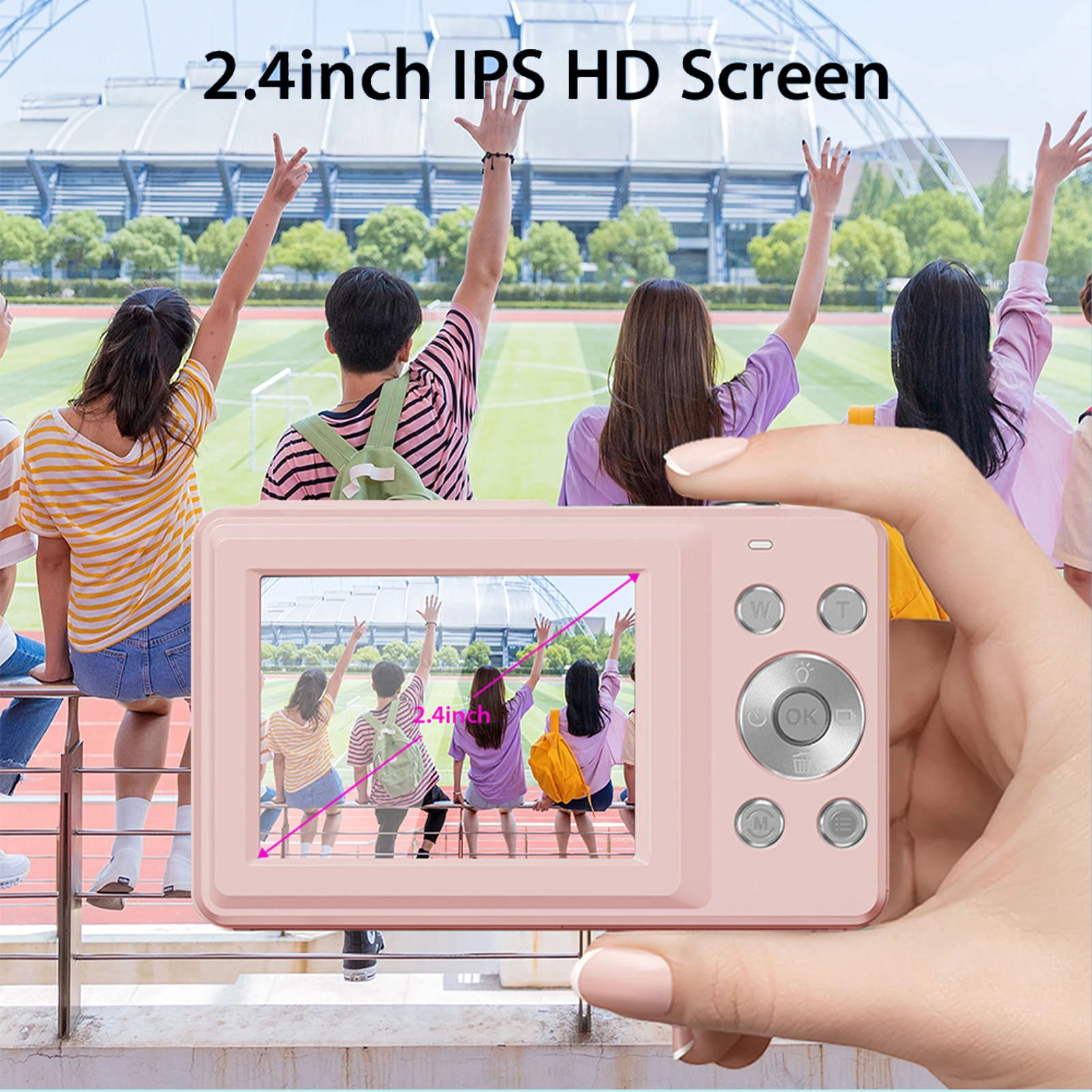 Digital Camera 1080P FHD Camera 44MP Point and Shoot with 32GB Card 16X Zoom Compact Vintage Photobooth Props for Kids Teen