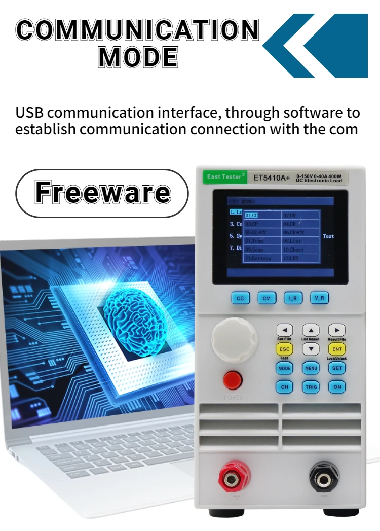 ET5410A Plus DC Electronic Load Programmable 150V 40A 400W Digital Load Battery Tester RS485 Interface Software Support 220V EU