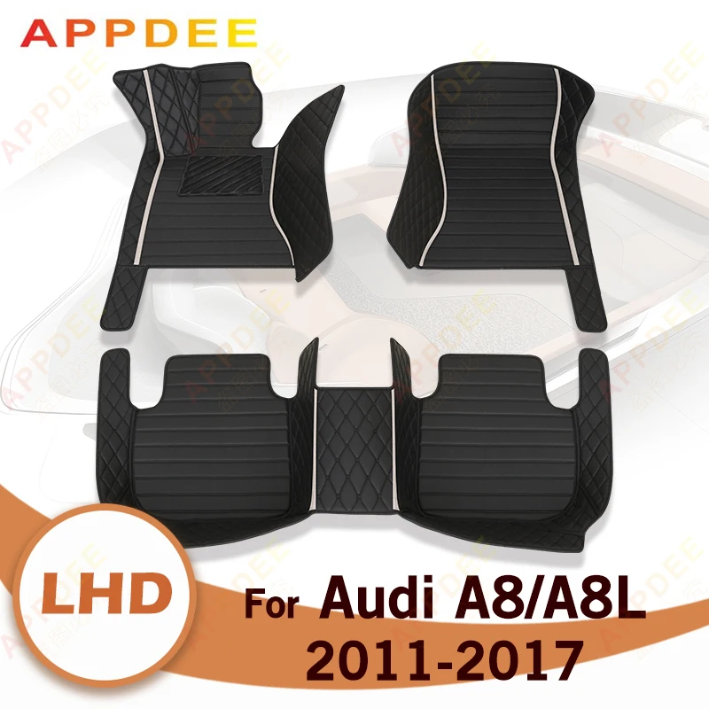 

Car floor mats for AUDI A8/A8L（Four seats）2011-2017 2012 2013 2014 2015 Custom auto foot Pads carpet cover interior accessorie