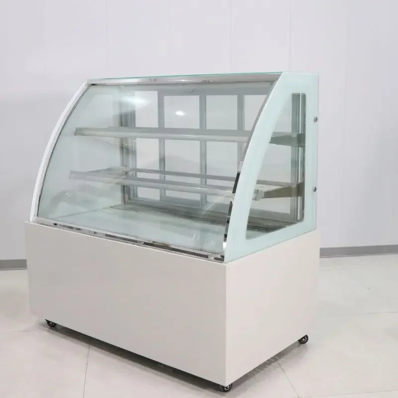 Freestanding Glass Dessert Cake Display Cabinet Pastry Cake Freezer Glass Cake Display Cabinet